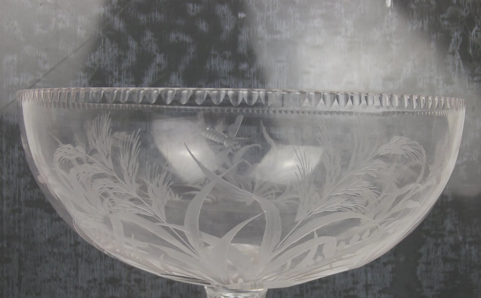 Early 20thC Etched Crystal Glass Comport Bowl - Image 7