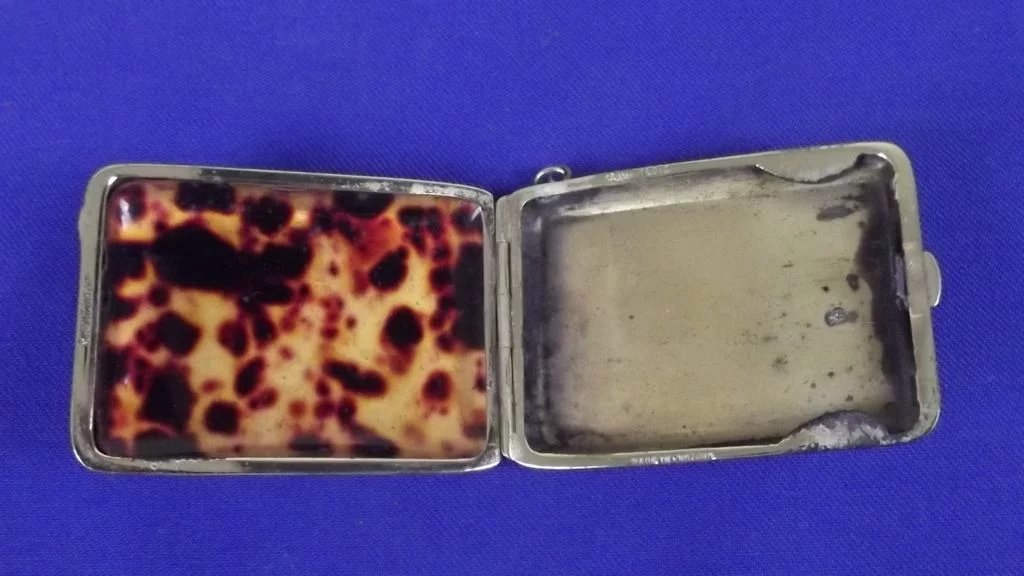 Edwardian Brass Vesta Case With Faux Tortoise Shell Inlay - Image 9