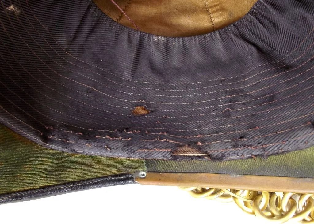 Edwardian Cheshire Regiment Spiked Black Cloth Spikehelmet - Image 10