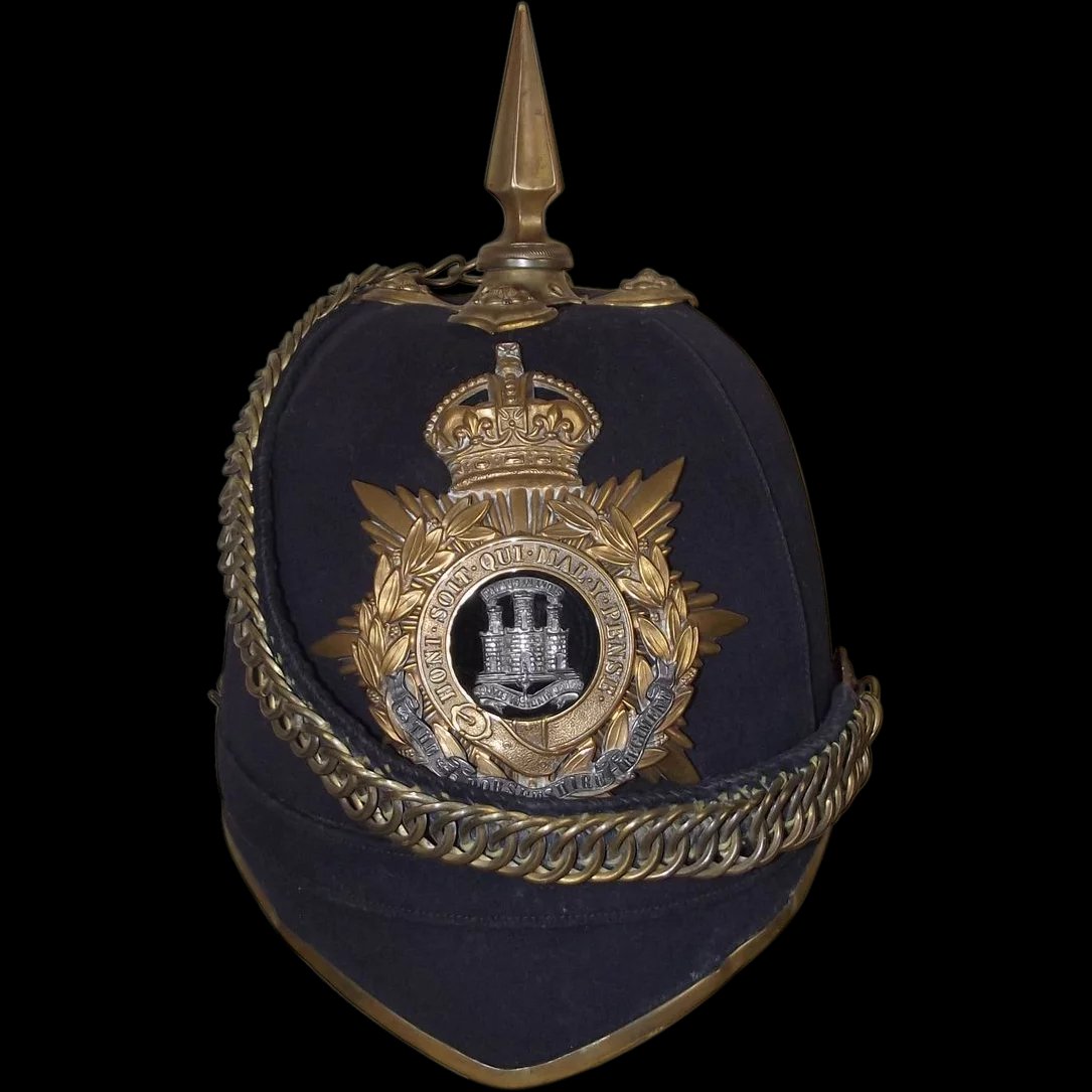 Edwardian Dorsetshire Regiment Spiked Blue Cloth Helmet
