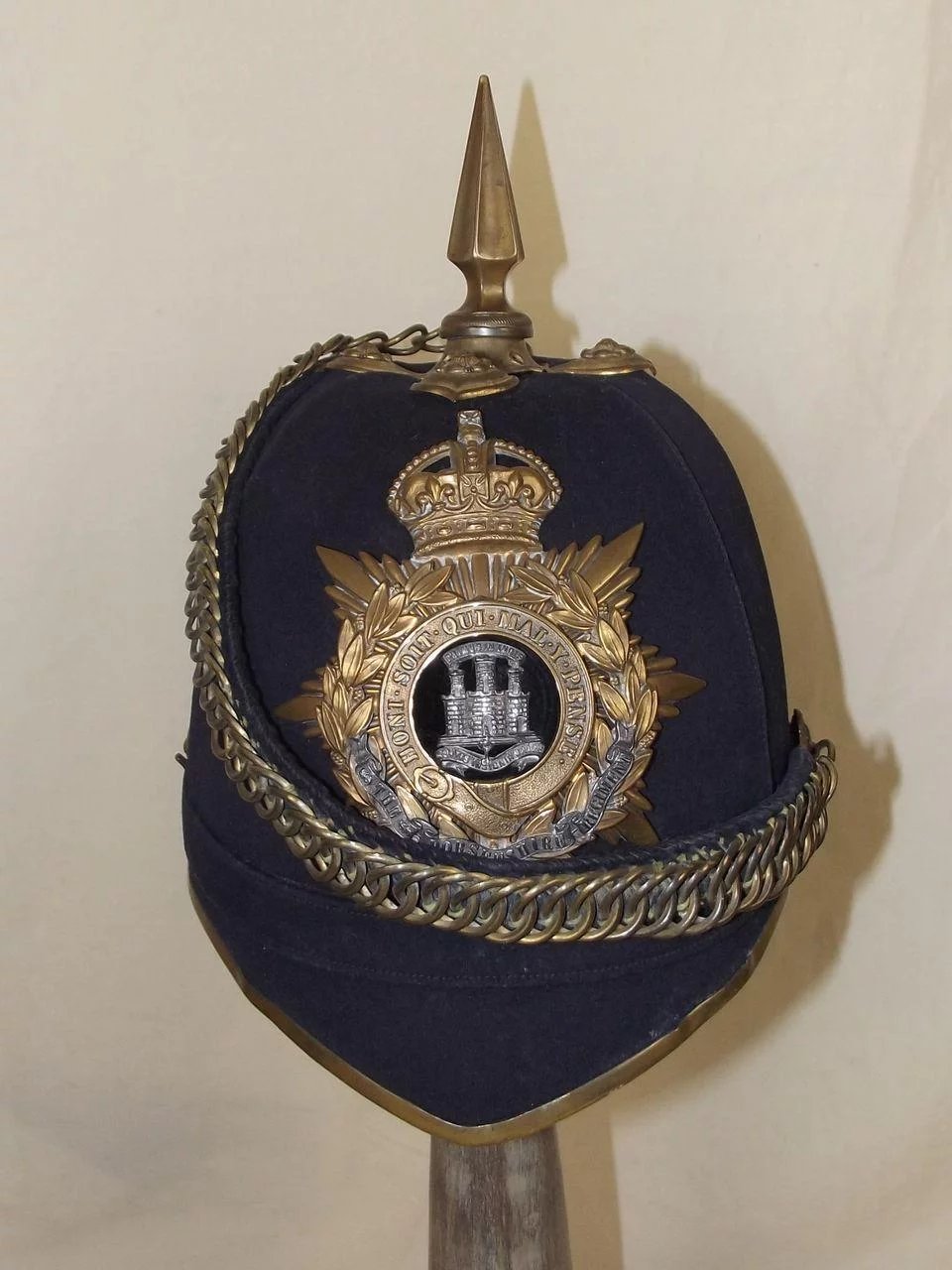 Edwardian Dorsetshire Regiment Spiked Blue Cloth Helmet - Image 2