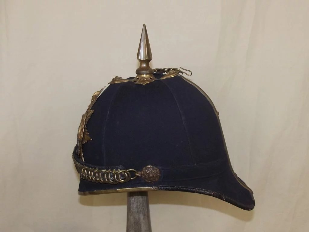 Edwardian Dorsetshire Regiment Spiked Blue Cloth Helmet - Image 3