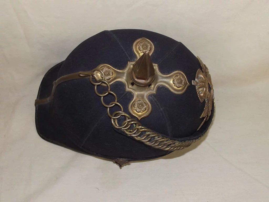Edwardian Dorsetshire Regiment Spiked Blue Cloth Helmet - Image 6