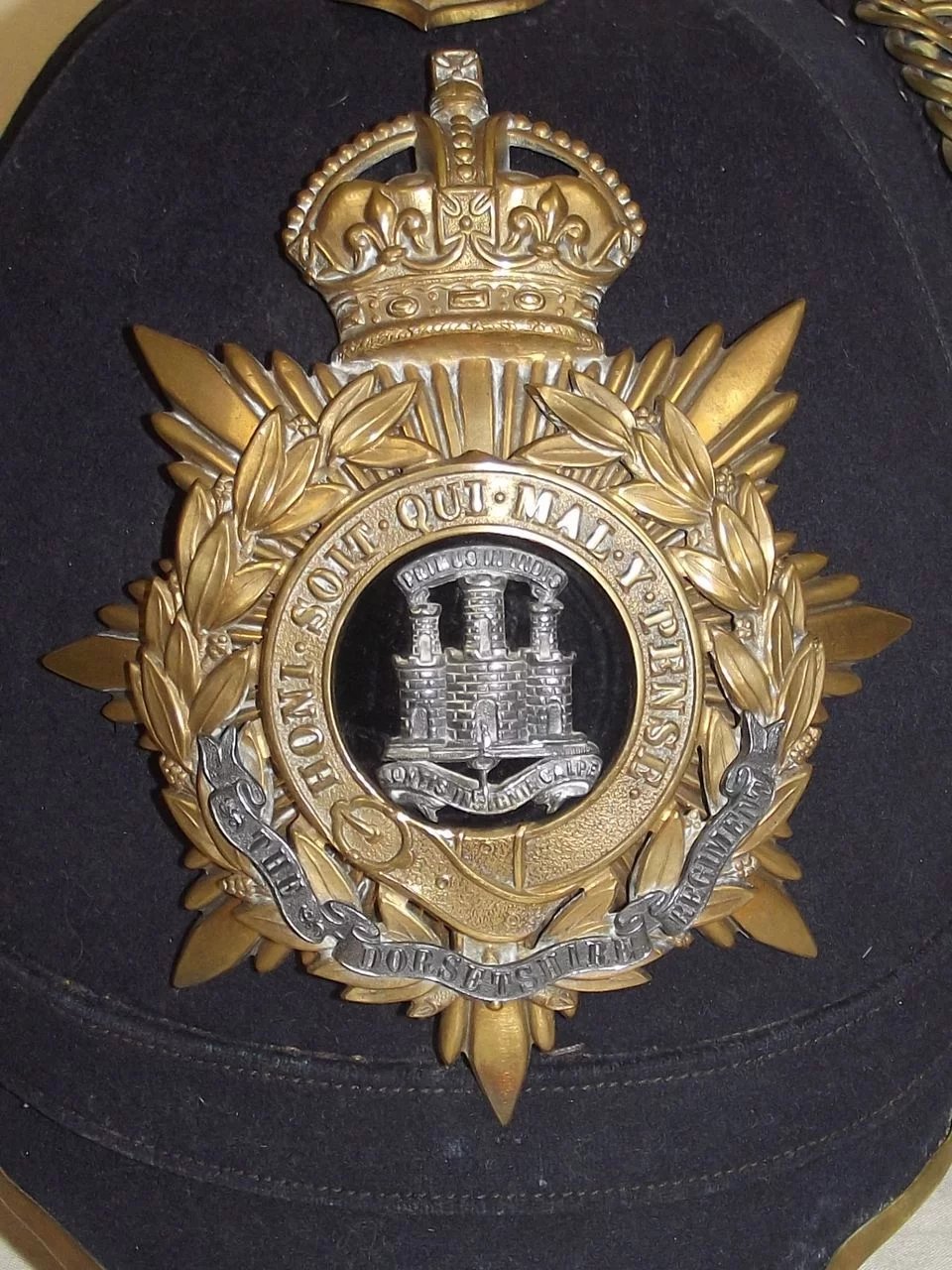 Edwardian Dorsetshire Regiment Spiked Blue Cloth Helmet - Image 8