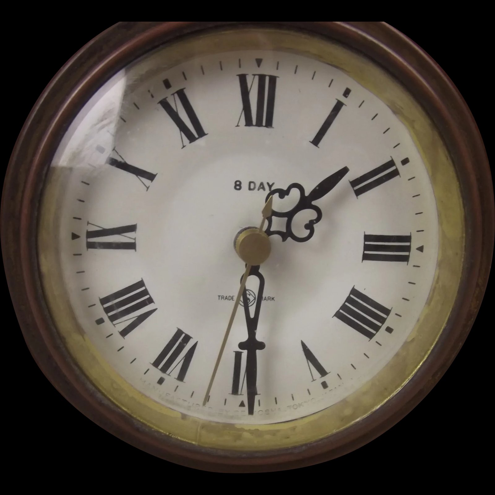 Edwardian Inlaid Mahogany Mantel Clock With Replaced Quartz Movement