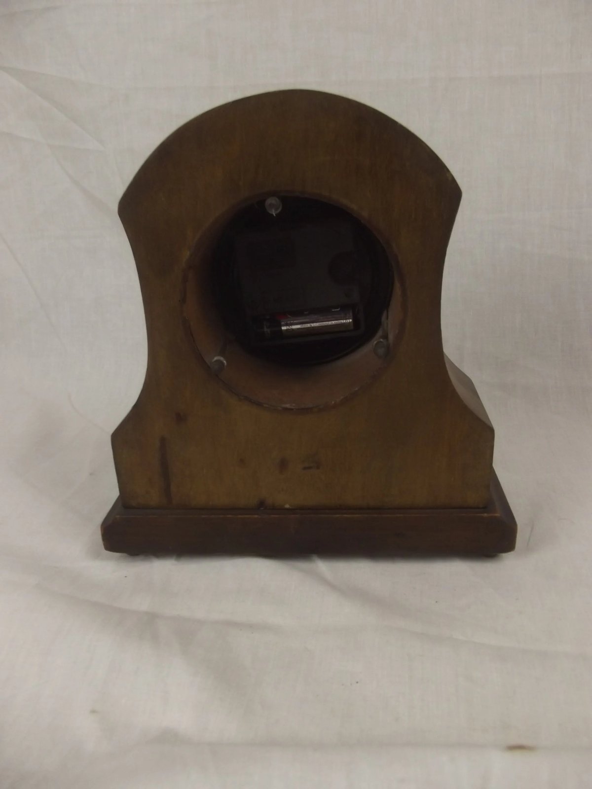 Edwardian Inlaid Mahogany Mantel Clock With Replaced Quartz Movement - Image 3