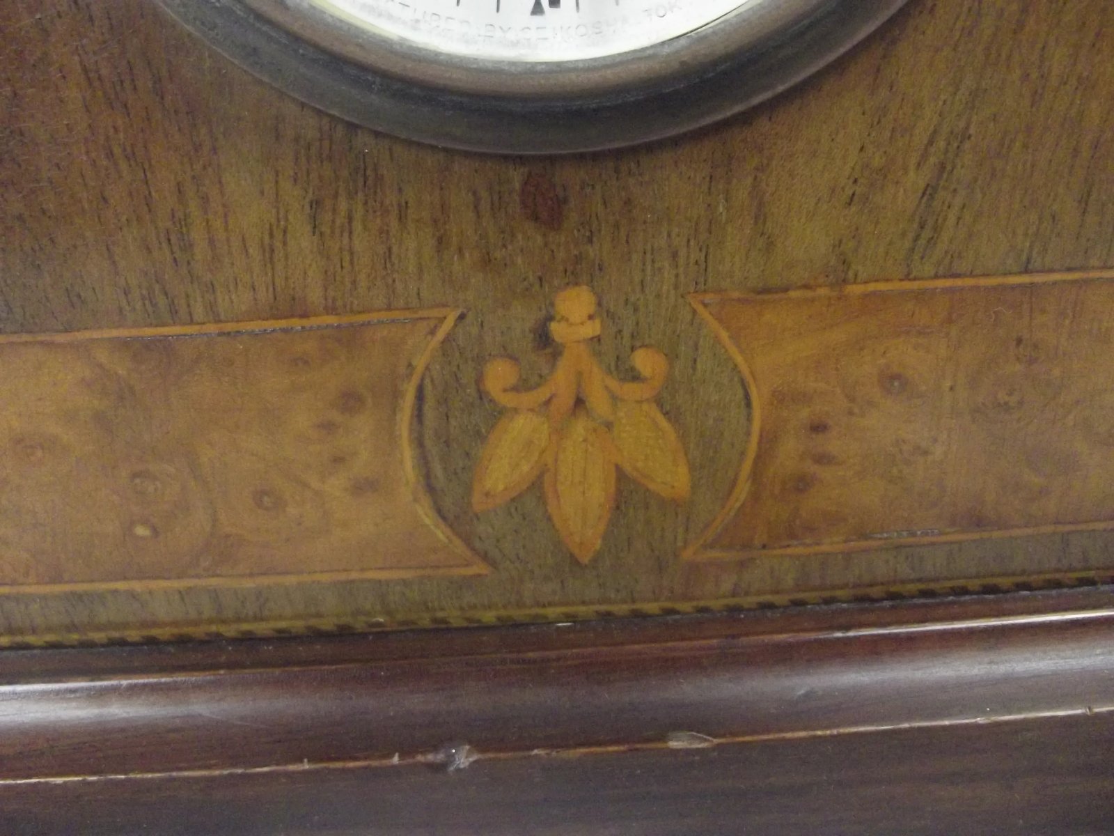 Edwardian Inlaid Mahogany Mantel Clock With Replaced Quartz Movement - Image 5
