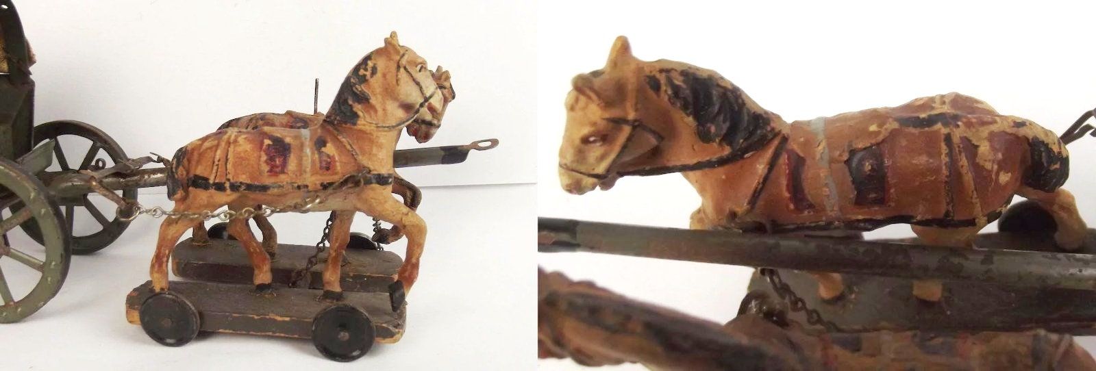 Elastolin Circa 1920 Field Wagon & 2 Horse Team - Image 3