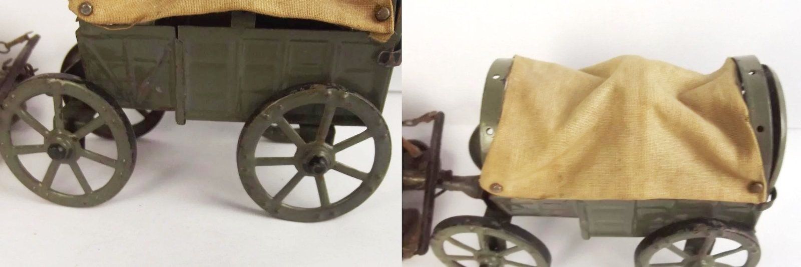Elastolin Circa 1920 Field Wagon & 2 Horse Team - Image 7