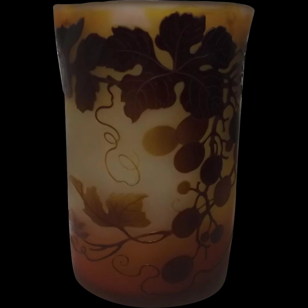 Emile Gallé (1846-1904) Cameo Glass Vase With Wild Vine Decoration