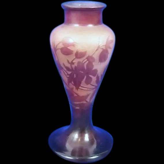 Emile Gallé (1846-1904) Cameo Glass Vase With Wild Floral Decoration