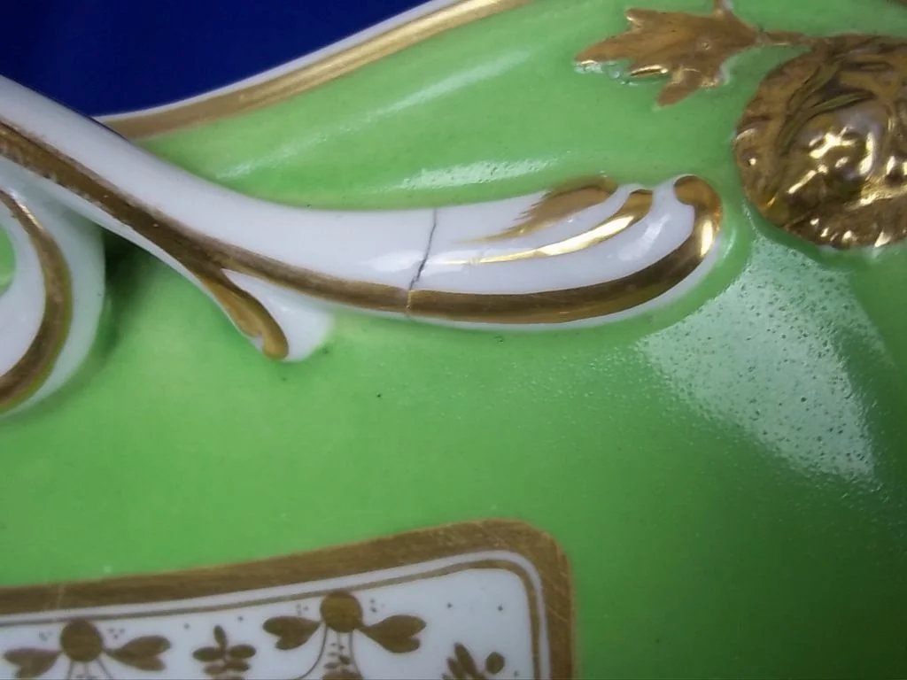 English Bloor Derby Porcelain Centerpiece Dish/Basket 1825-48 - Image 8