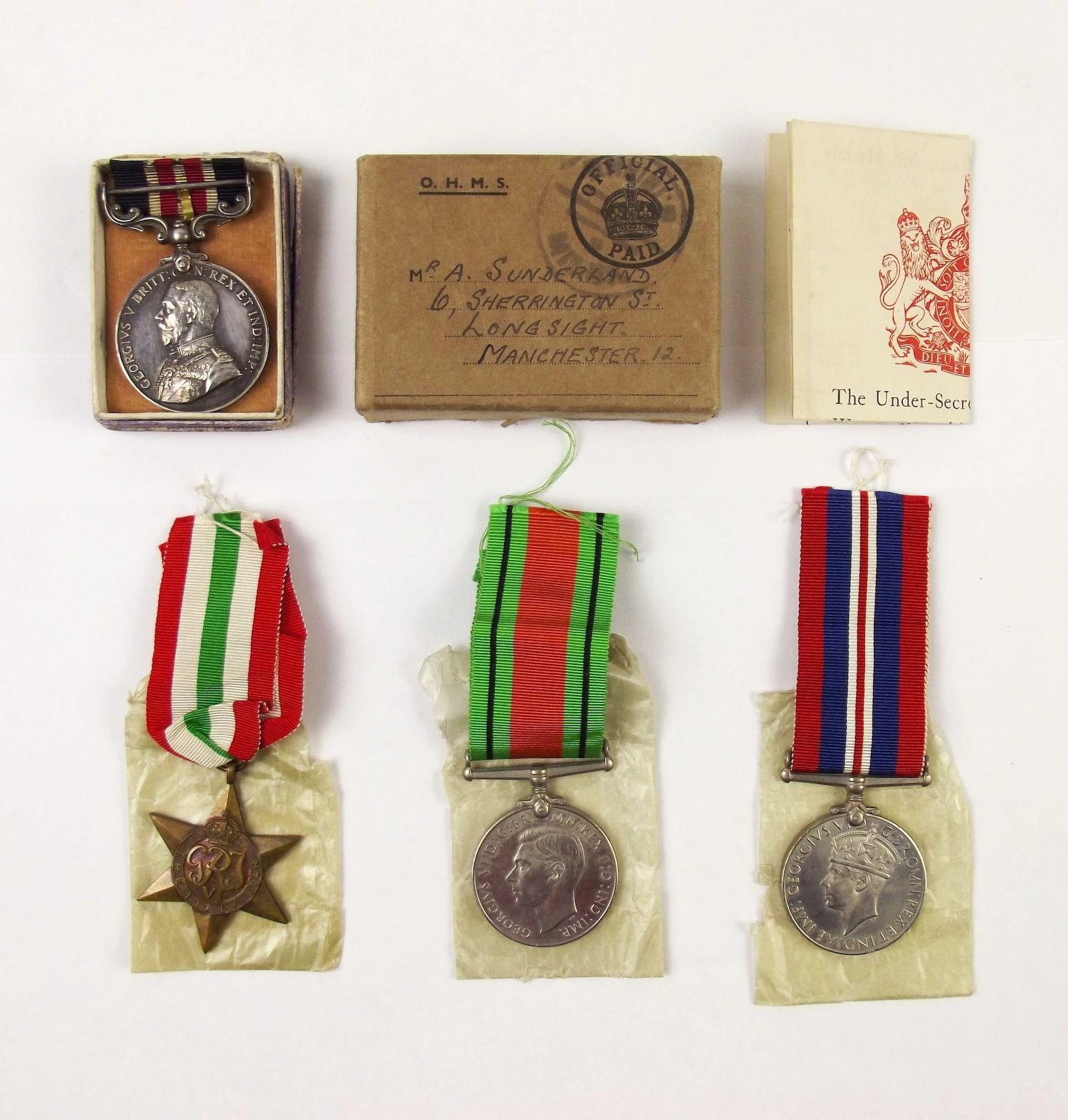 Father's Military Medal + Son's Italy Star, Defence Medal, British War Medal - Image 2