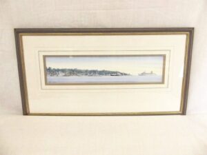 Fine Watercolour Canberra HMY Britannia During Cowes Week 1990 By Colin Baxter