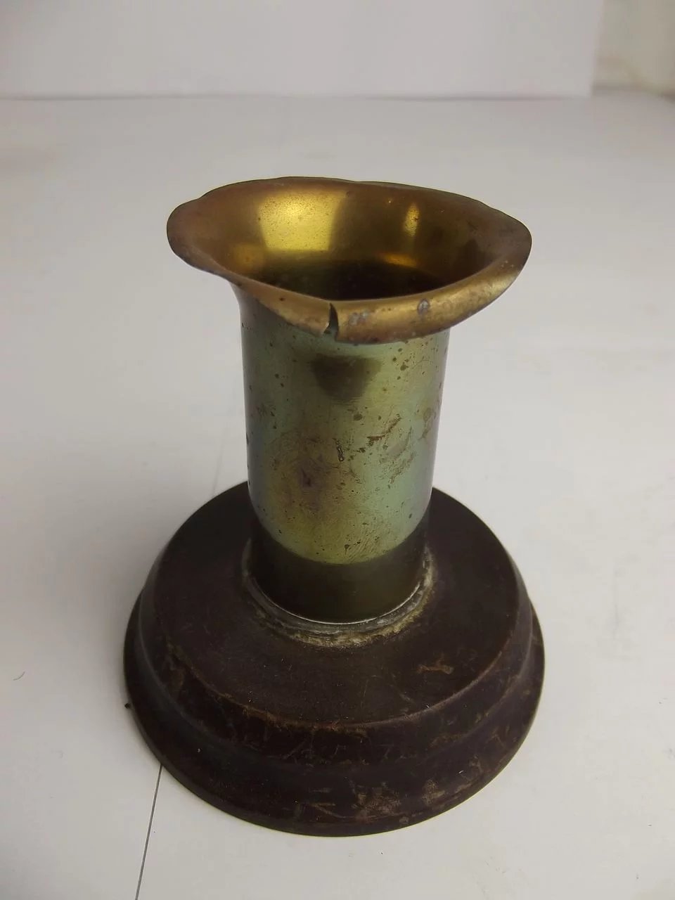 Four WWI Trench Art Candlesticks Of Brass & Bakelite - Image 8