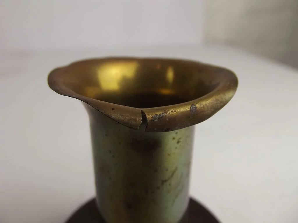 Four WWI Trench Art Candlesticks Of Brass & Bakelite - Image 9