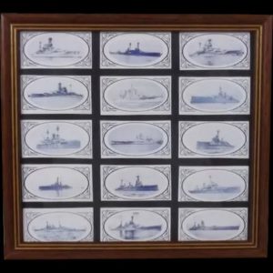 Framed Abbey Grange Hotel "Fighting Vessels" 15 Collectors Cigarette Card