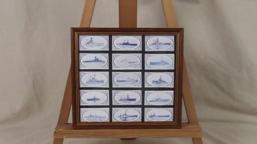 Framed Abbey Grange Hotel "Fighting Vessels" 15 Collectors Cigarette Card - Image 2