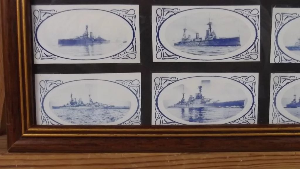 Framed Abbey Grange Hotel "Fighting Vessels" 15 Collectors Cigarette Card - Image 5