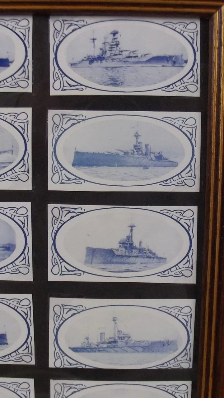 Framed Abbey Grange Hotel "Fighting Vessels" 15 Collectors Cigarette Card - Image 6