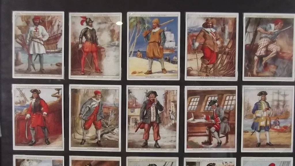 Framed Full Original Set Of 25 Player's "History Of Naval Dress" Cigarette Cards - Image 3