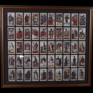 Framed Full Original Set Of 50 Player's "History Of Naval Dress" Cigarette Cards