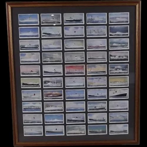 Framed Full Set of Original Player’s “Shipping” Cigarette Cards 1960