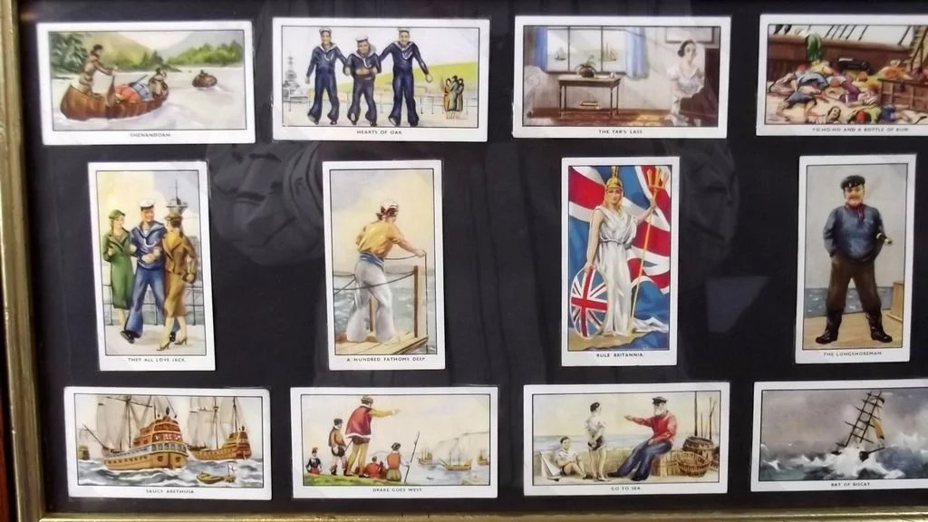 Framed Full Set Of Original R.J.Hills Nautical Songs 30 Cigarette Cards 1937 - Image 4