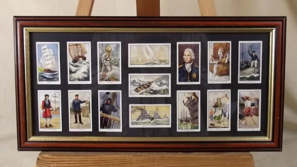 Framed Full Set Of Original R.J.Hills Nautical Songs 30 Cigarette Cards 1937 - Image 7