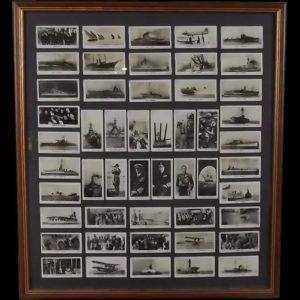 Framed Full Set of Original Will's "The Royal Navy" Cigarette Photographic Cards