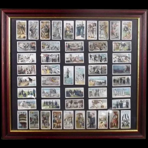 Framed Full Set Player's Cigarettes "Life Aboard A Man O'War" (1805 to 1905) 50