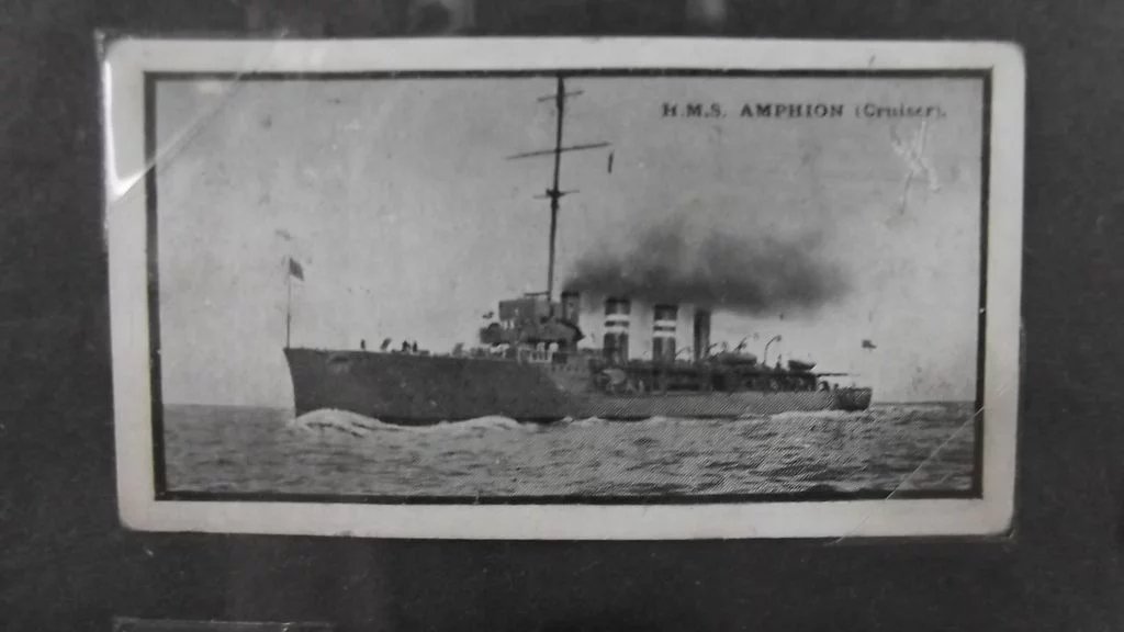 Framed Original Full Set Of 50 Stephen Mitchell "British Warships" Cigarette Cards 1915 - Image 7