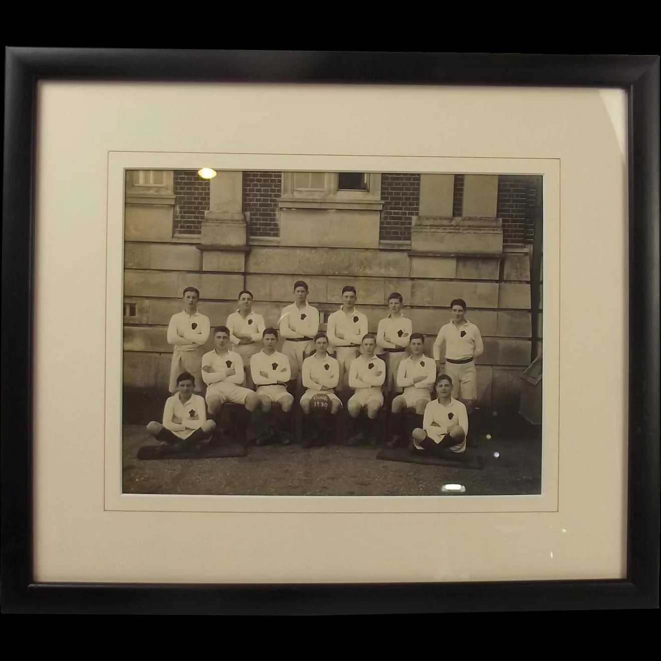 Framed Photograph Of The Dartmouth Royal Navy College Colts Soccer XI Team 1930