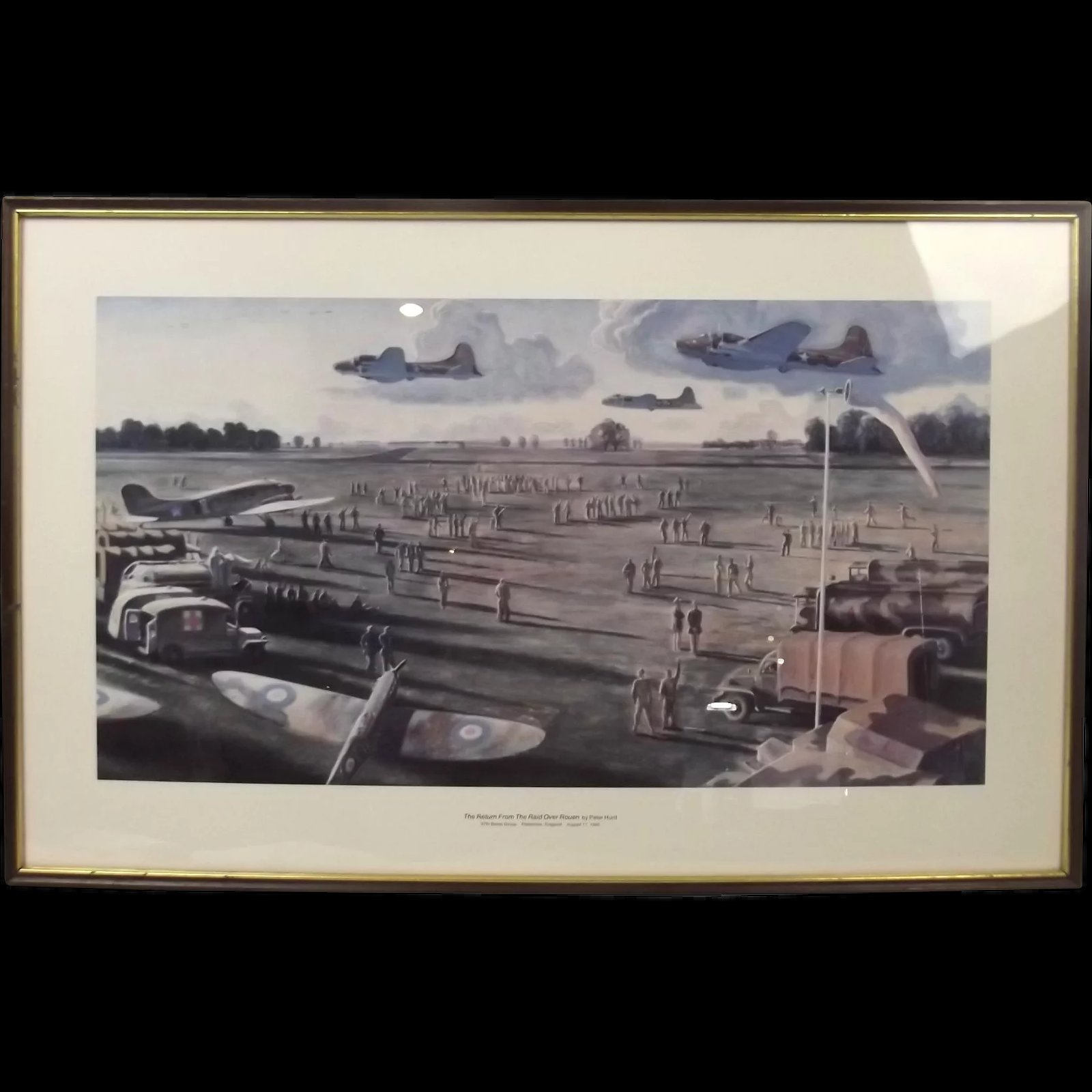 Framed Print “The Return From The Raid Over Rouen” By Peter Hurd