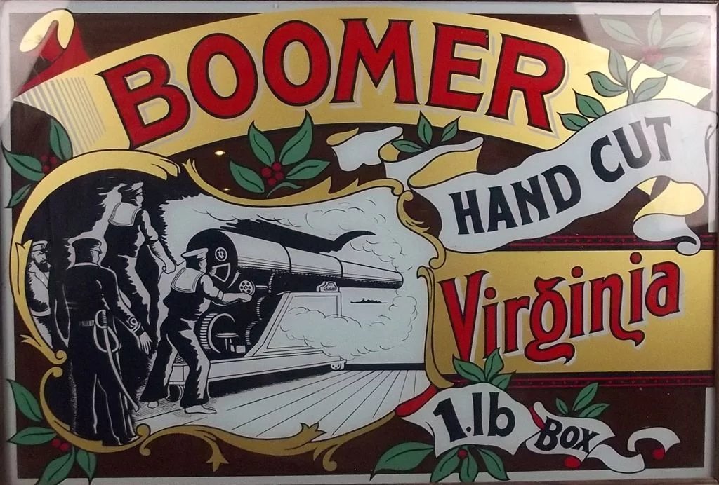 Framed Pub Tobacco Advertising Sign Boomer Hand Cut Virginia - Image 3