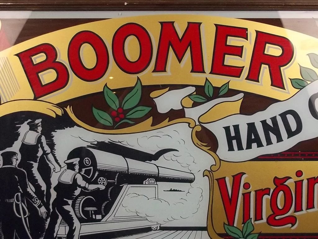 Framed Pub Tobacco Advertising Sign Boomer Hand Cut Virginia - Image 6