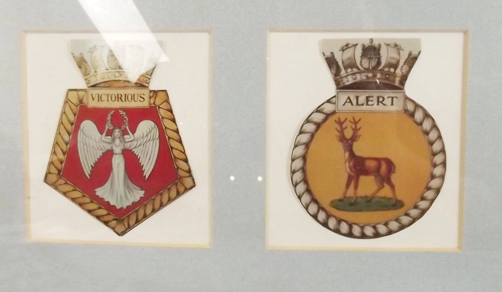 Framed Set of Photographs of Various Royal Navy Ships Including HMS Belfast - Image 3