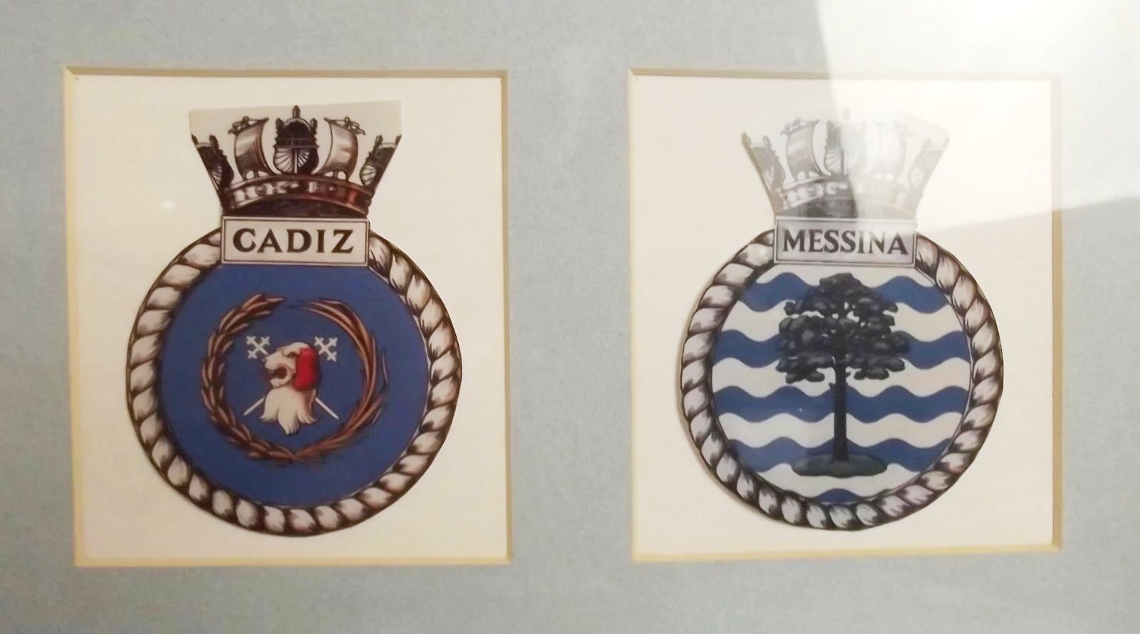 Framed Set of Photographs of Various Royal Navy Ships Including HMS Belfast - Image 5