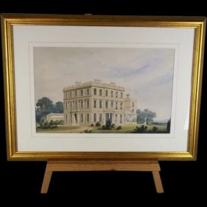 A Framed Watercolour Of A Grand English Estate c1800