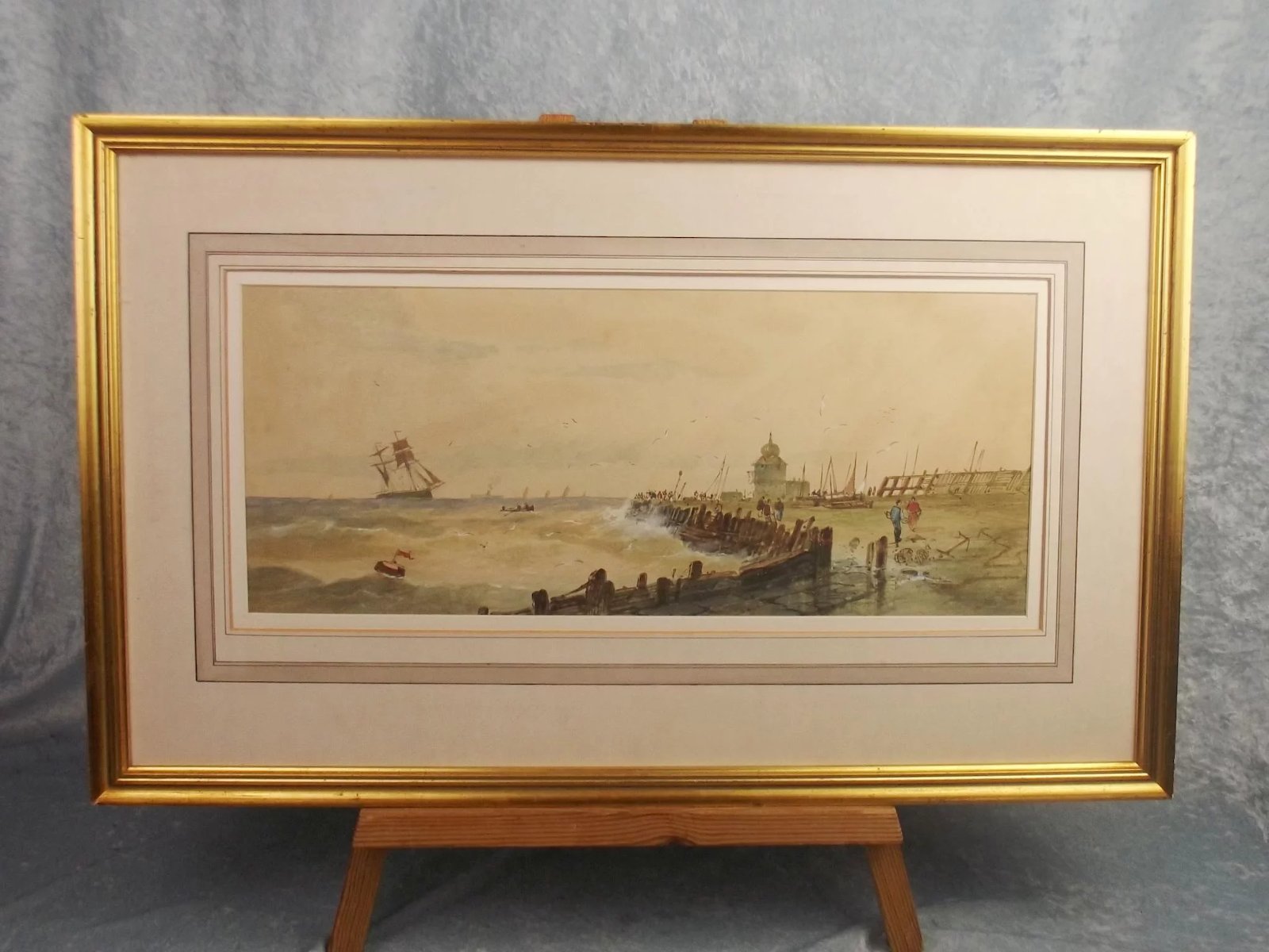Framed “Off Calais” in the style of Thomas Bush Hardy - Image 2