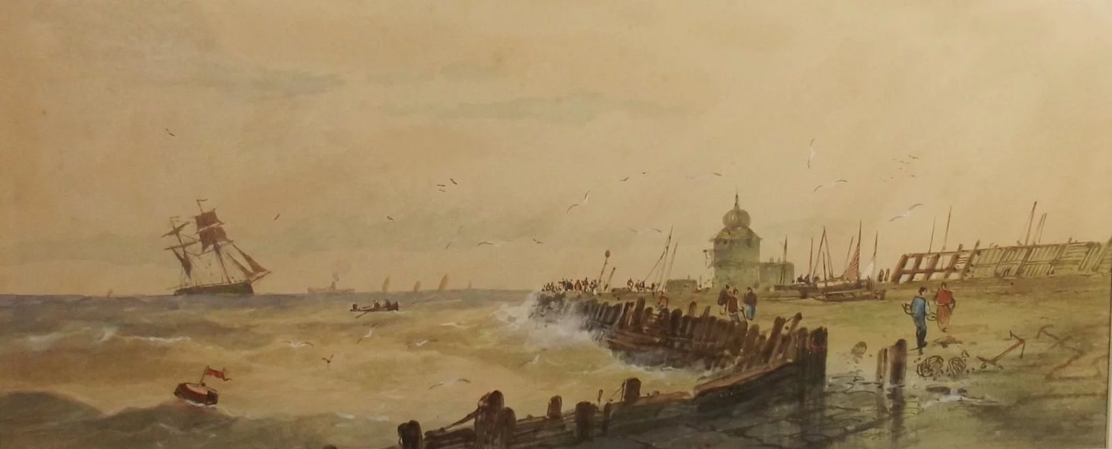 Framed “Off Calais” in the style of Thomas Bush Hardy - Image 3