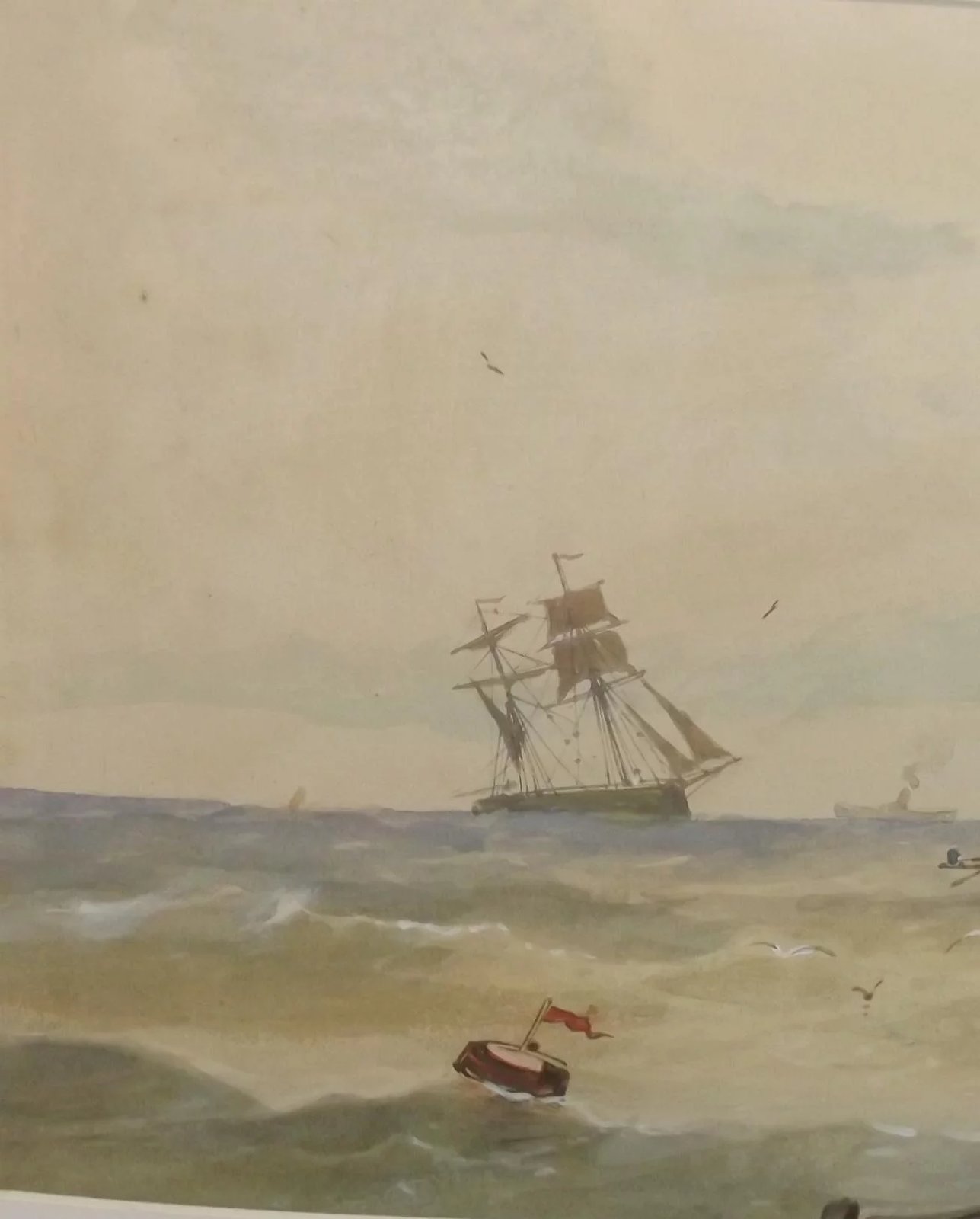 Framed “Off Calais” in the style of Thomas Bush Hardy - Image 4