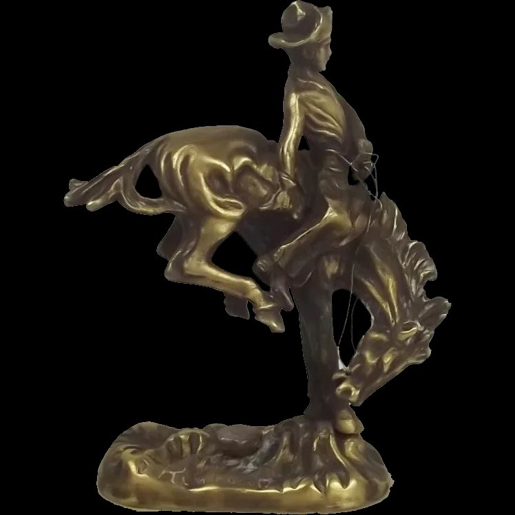 Frederic Remington Bronze Sculpture Of A Cowboy c1890’s