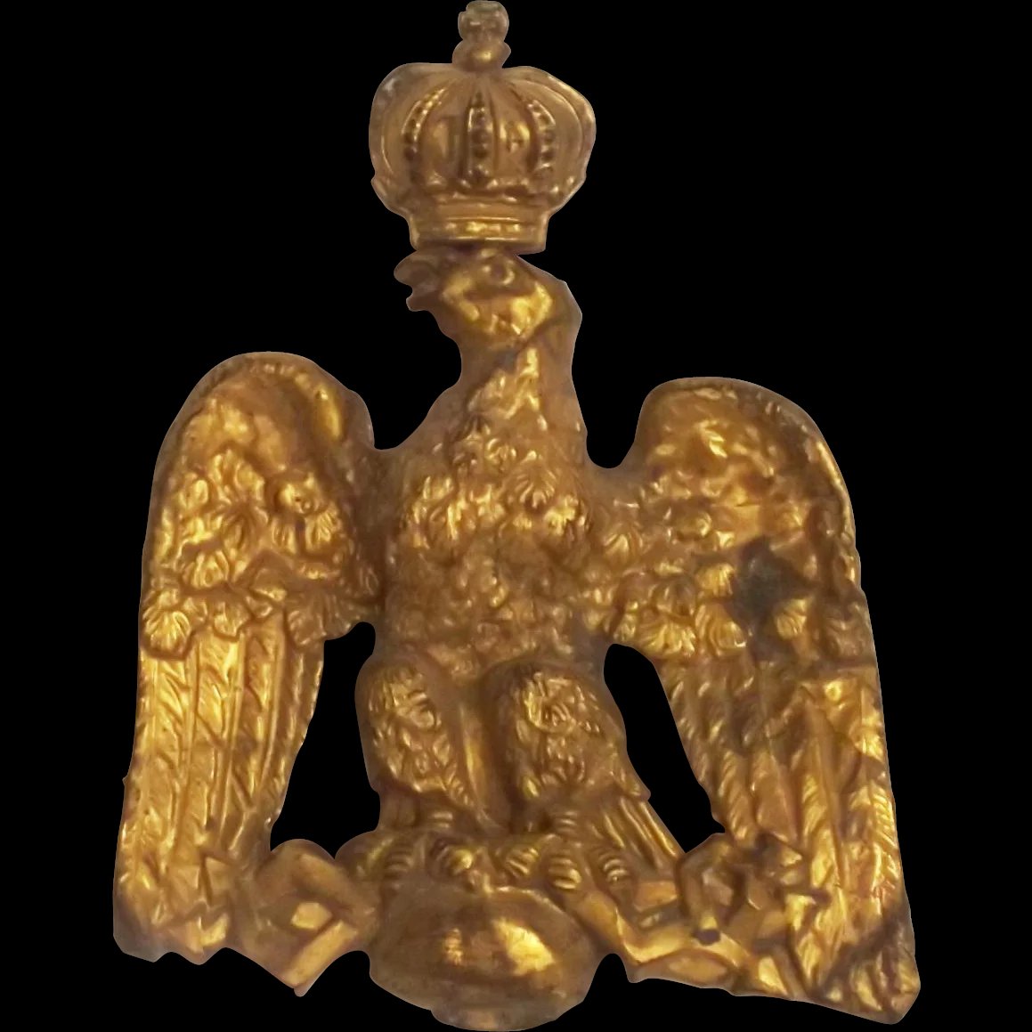 French 2nd Empire House of Bonaparte Gilt Brass Banner Top