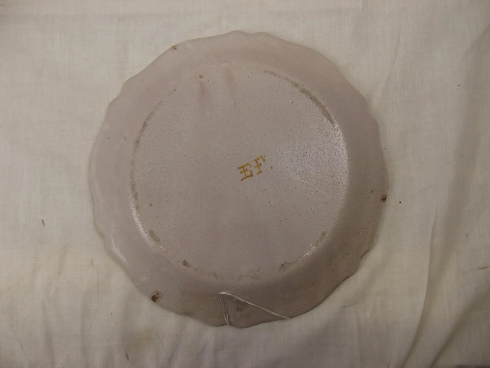 French Faience Plate c1800 Bird & Flowers - Image 3