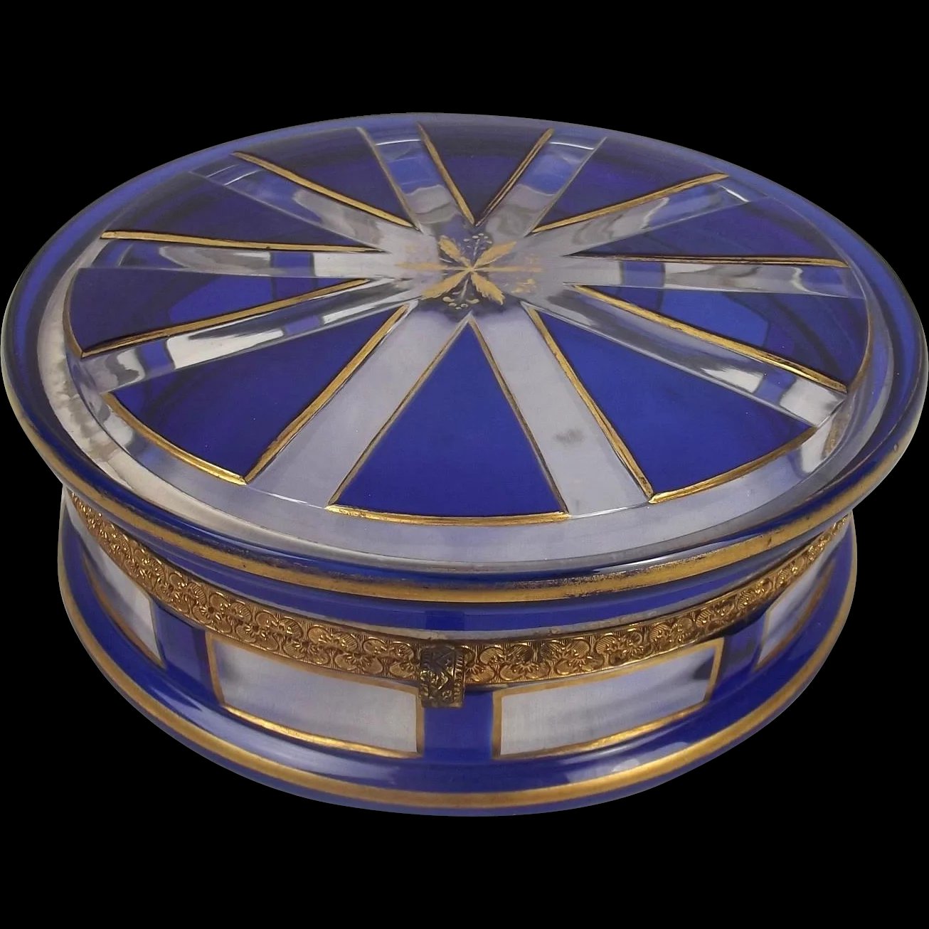 A French Glass Dressing Table Box, Late 19th Century