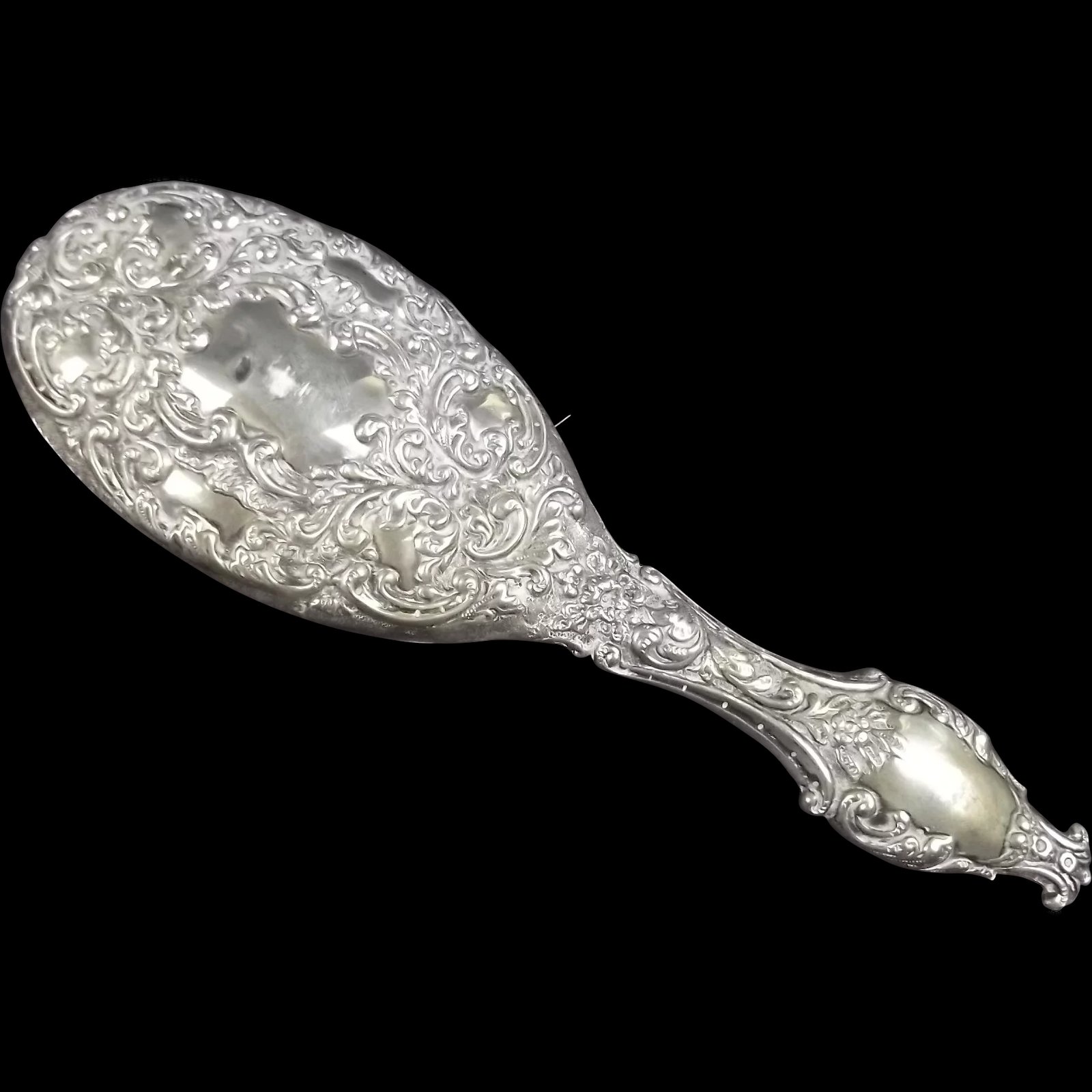 French Late 19th To Early 20th Century Silver Hairbrush