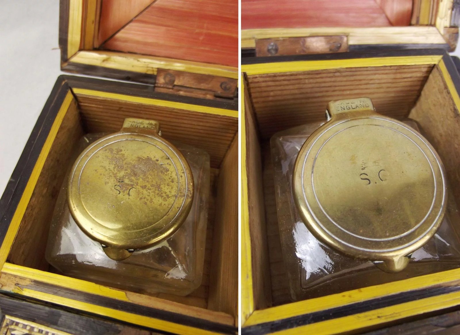 French Prisoner Of War Straw Work Decorated Writing Box c1810 - Image 7