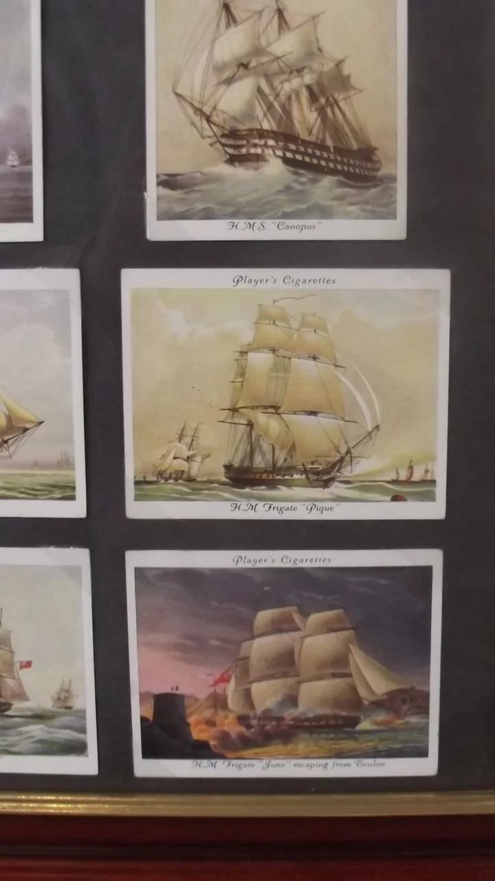 Full Framed Set Of Original Player's "Old Naval Prints" 20 Cigarette Cards - Image 6