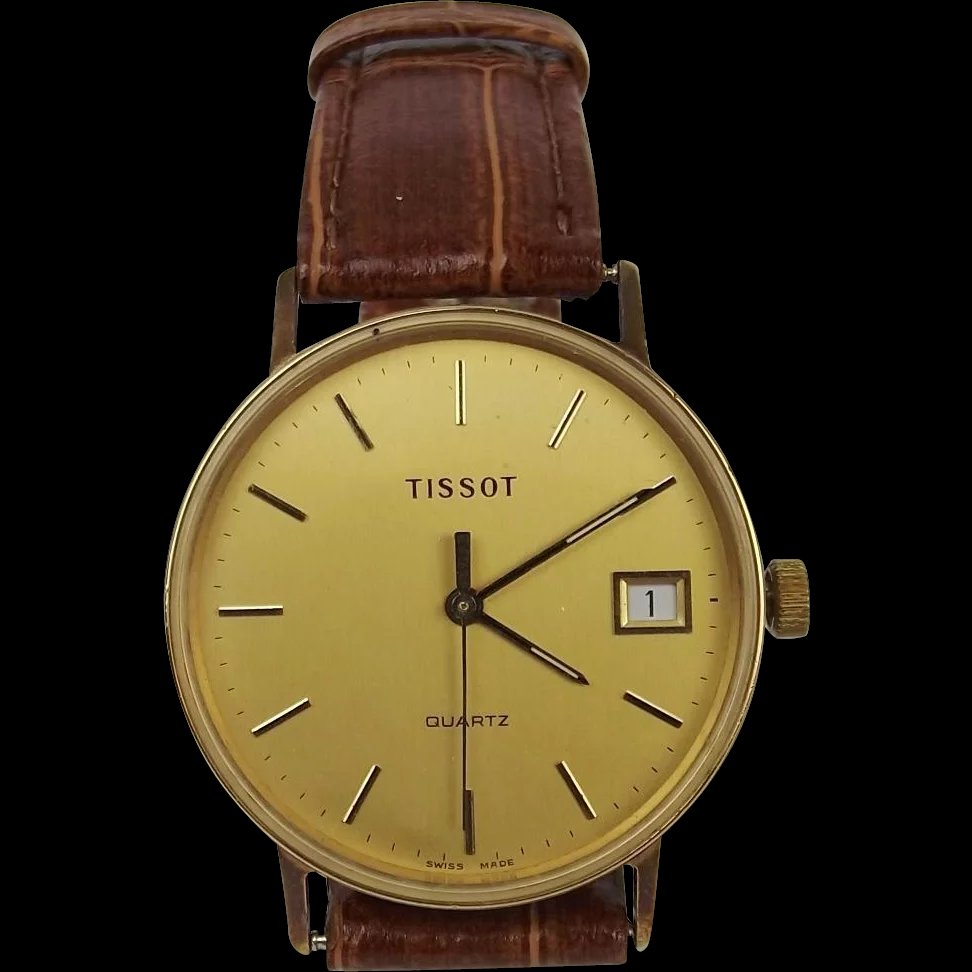 Gents 9Ct Gold Quartz Tissot Wrist Watch c1984
